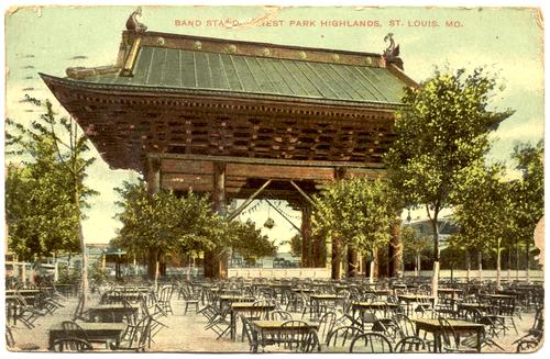 MISSOURI St Louis - Forest Park Highlands Amusement Park Band Stand - 1909