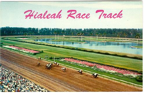 States > Florida > FLORIDA Miami - Hialeah Race Track Horse Racing c1960